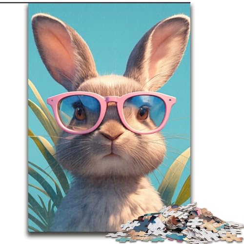 Puzzles für Teenager, 1000 Teile, Kaninchen-Puzzle, Lernspielzeug für Teenager, ganze Familie ab 14 Jahren (Größe 50x75cm) von NBDSOYEWO