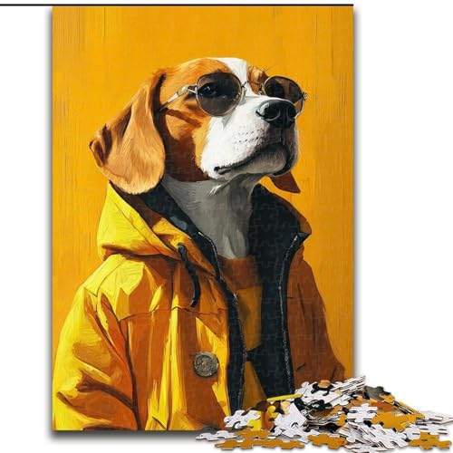 Puzzles für Teenager, 1000 Teile, modischer Hund, Lernspielzeug für Teenager, ganze Familie ab 14 Jahren (Größe 26x38cm) von NBDSOYEWO