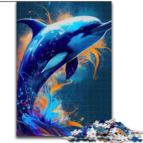 Puzzles für Teenager, 1000-teiliges Puzzle, Delfin-Tier, Lernspielzeug für Teenager, ganze Familie ab 14 Jahren (Größe 50x75cm) von NBDSOYEWO
