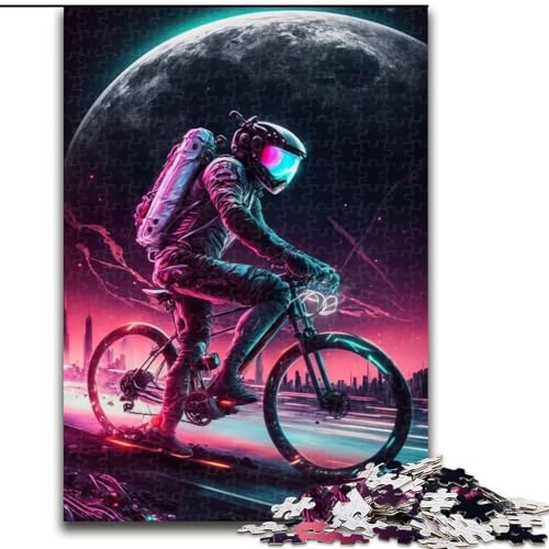 Puzzles für Teenager, 1000-teiliges Puzzle Astronauten-Radfahren im Weltraum, Lernspielzeug für Jugendliche und Jugendliche ab 14 Jahren, ganze Familie (Größe 26x38cm) von NBDSOYEWO