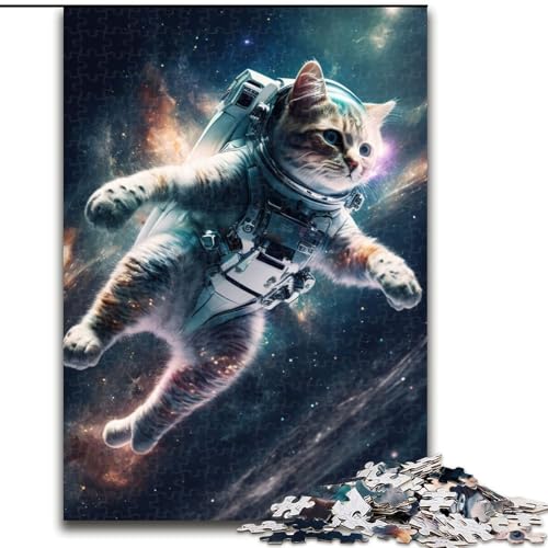 Puzzles für Teenager, 1000-teiliges Puzzle Astronautenkatze im Weltraum, Lernspielzeug für Teenager und Jugendliche ab 14 Jahren, ganze Familie (Größe 50x75cm) von NBDSOYEWO