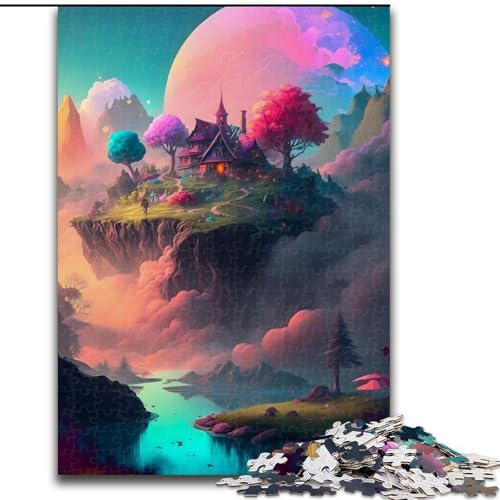 Puzzles für Teenager, 1000-teiliges Puzzle Haus auf dem Hügel, Lernspielzeug für Teenager und Jugendliche ab 14 Jahren, ganze Familie (Größe 26x38cm) von NBDSOYEWO