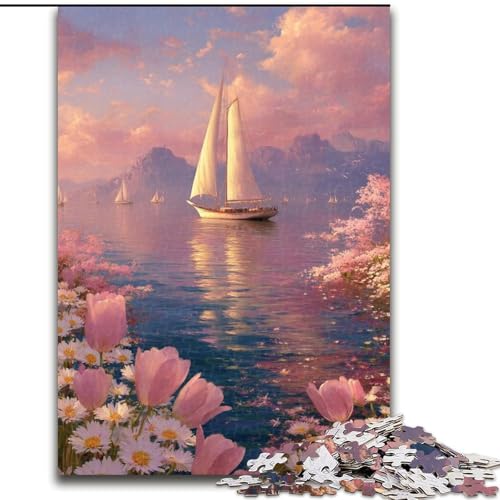 Puzzles für Teenager, 1000-teiliges Puzzle Schiff segelt auf dem Meer, Lernspielzeug für Jugendliche und Jugendliche ab 14 Jahren, ganze Familie (Größe 26x38cm) von NBDSOYEWO