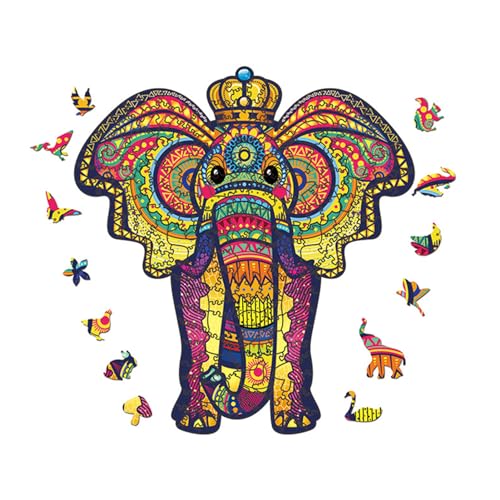 NBFBA Holzpuzzle Erwachsene, 100pcs Elefant Spaßiges Unregelmäßig Geformtes Puzzle für Erwachsen, 18 * 19.3cm Lernspielzeug für Erwachsene und Kinder Familienspielsammlung NBFBA Holzpuzzle Erwachsene, 100pcs Elefant Spaßiges Unregelmäßig Geformtes Puzzle für Erwachsen, 18 * 19.3cm Lernspielzeug für Erwachsene und Kinder Familienspielsammlung von NBFBA