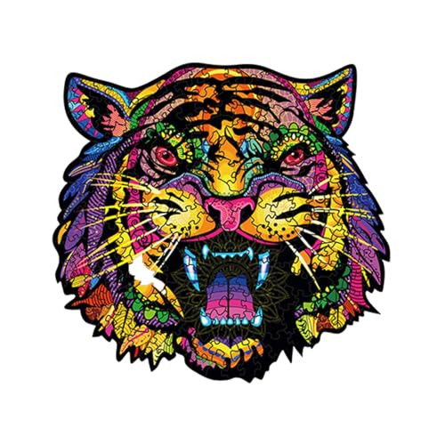 NBFBA Holzpuzzle Erwachsene, 100pcs Tigerkopf Spaßiges Unregelmäßig Geformtes Puzzle für Erwachsen, 18 * 19.4cm Lernspielzeug für Erwachsene und Kinder Familienspielsammlung NBFBA Holzpuzzle Erwachsene, 100pcs Tigerkopf Spaßiges Unregelmäßig Geformtes Puzzle für Erwachsen, 18 * 19.4cm Lernspielzeug für Erwachsene und Kinder Familienspielsammlung von NBFBA