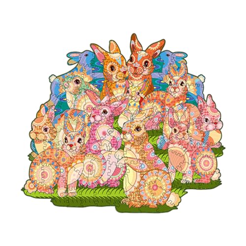 NBFBA Holzpuzzle Erwachsene, 100pcs Viele Hasen Spaßiges Unregelmäßig Geformtes Puzzle für Erwachsen, 17 * 21cm Lernspielzeug für Erwachsene und Kinder Familienspielsammlung NBFBA Holzpuzzle Erwachsene, 100pcs Viele Hasen Spaßiges Unregelmäßig Geformtes Puzzle für Erwachsen, 17 * 21cm Lernspielzeug für Erwachsene und Kinder Familienspielsammlung von NBFBA