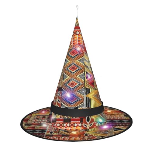 Faltbarer Hexenhut, afrikanischer Stoff-Patchwork-Hut, Halloween-Kostüm-Zubehör Faltbarer Hexenhut, afrikanischer Stoff-Patchwork-Hut, Halloween-Kostüm-Zubehör von NBRIEU