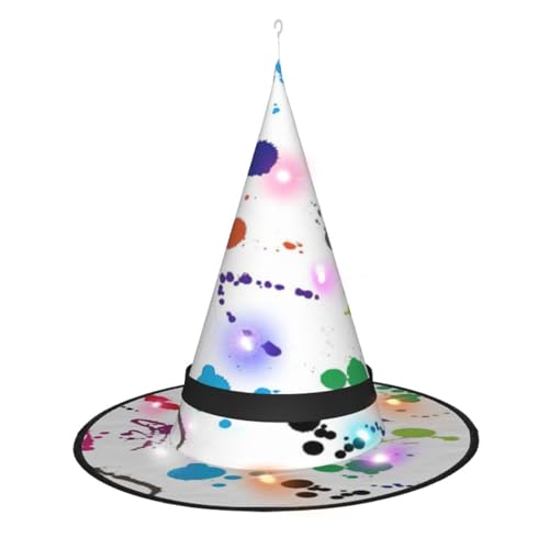 NBRIEU Faltbarer Hexenhut mit Farbspritzer, abstrakter Druck, Hexe, Vampir, Halloween-Zubehör NBRIEU Faltbarer Hexenhut mit Farbspritzer, abstrakter Druck, Hexe, Vampir, Halloween-Zubehör von NBRIEU