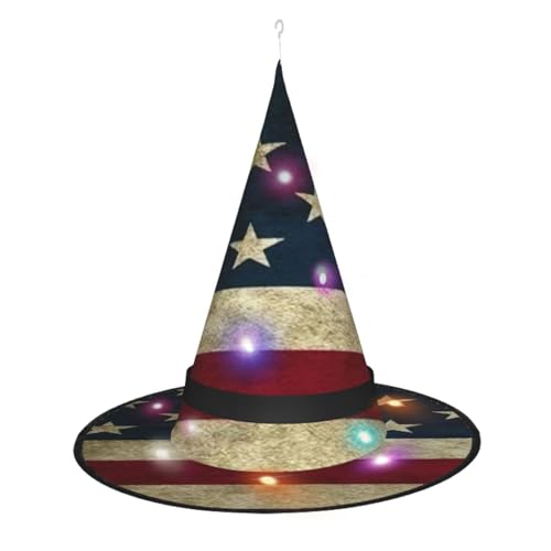 NBRIEU Faltbarer Hexenhut mit amerikanischer Flagge, Halloween-Vampir-Kostüm-Zubehör NBRIEU Faltbarer Hexenhut mit amerikanischer Flagge, Halloween-Vampir-Kostüm-Zubehör von NBRIEU
