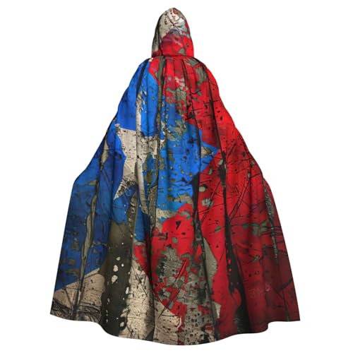 NBRIEU Morgenmantel mit Kapuze und Kapuze, uni, in voller Länge, bedruckt mit der Flagge von Puerto Rico, für Karneval und Cosplay NBRIEU Morgenmantel mit Kapuze und Kapuze, uni, in voller Länge, bedruckt mit der Flagge von Puerto Rico, für Karneval und Cosplay von NBRIEU