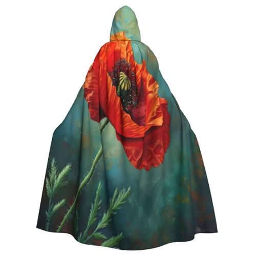 NBRIEU Morgenmantel mit Kapuze und Mohnblumenmuster, Uni, für Karneval, Cosplay von NBRIEU