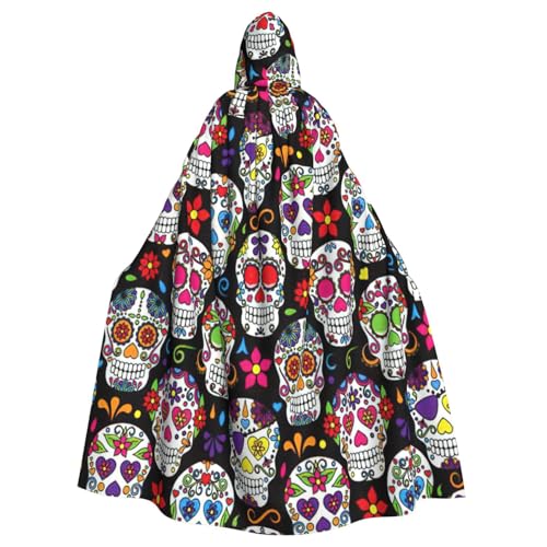 NBRIEU Uni-Bademantel, volle Länge, bunt, mit Totenköpfen, mit Kapuze, Karneval, Cosplay-Kostüm NBRIEU Uni-Bademantel, volle Länge, bunt, mit Totenköpfen, mit Kapuze, Karneval, Cosplay-Kostüm von NBRIEU