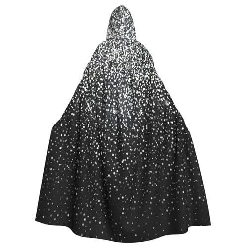 NBRIEU Uni-Bademantel, volle Länge, glänzend, silberfarben, Glitzer-Druck, Kapuzenmantel, Umhang, Karneval, Cosplay-Kostüm NBRIEU Uni-Bademantel, volle Länge, glänzend, silberfarben, Glitzer-Druck, Kapuzenmantel, Umhang, Karneval, Cosplay-Kostüm von NBRIEU