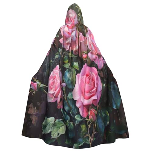 NBRIEU Uni-Bademantel, volle Länge, rosa frische Rosen, bedruckt, Kapuzenmantel, Umhang, Karneval, Cosplay-Kostüm NBRIEU Uni-Bademantel, volle Länge, rosa frische Rosen, bedruckt, Kapuzenmantel, Umhang, Karneval, Cosplay-Kostüm von NBRIEU