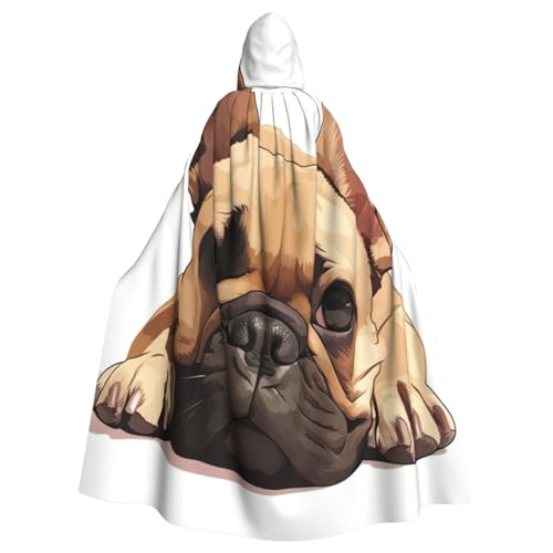 NBRIEU Uni-Bademantel mit Kapuze, Motiv: französische Bulldogge, voller Länge, für Karneval und Cosplay NBRIEU Uni-Bademantel mit Kapuze, Motiv: französische Bulldogge, voller Länge, für Karneval und Cosplay von NBRIEU
