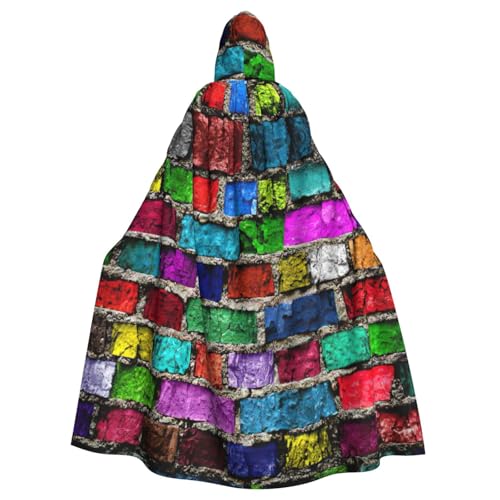 NBRIEU Uni-Bademantel mit Kapuze, buntes Ziegelmuster, volle Länge, für Karneval, Cosplay NBRIEU Uni-Bademantel mit Kapuze, buntes Ziegelmuster, volle Länge, für Karneval, Cosplay von NBRIEU