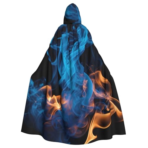 NBRIEU Uni-Bademantel mit Kapuze, volle Länge, blauer Flammenaufdruck, Karneval, Cosplay-Kostüm NBRIEU Uni-Bademantel mit Kapuze, volle Länge, blauer Flammenaufdruck, Karneval, Cosplay-Kostüm von NBRIEU