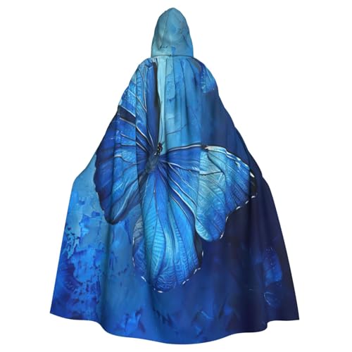 NBRIEU Uni-Bademantel mit Kapuze, voller Länge, blauer Schmetterlings-Druck, Karneval, Cosplay-Kostüm NBRIEU Uni-Bademantel mit Kapuze, voller Länge, blauer Schmetterlings-Druck, Karneval, Cosplay-Kostüm von NBRIEU