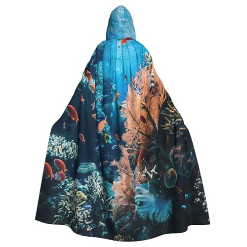 NBRIEU Uni Kapuzenmantel mit Kapuze in voller Länge, Korallenriff-Druck, Karneval, Cosplay-Kostüm NBRIEU Uni Kapuzenmantel mit Kapuze in voller Länge, Korallenriff-Druck, Karneval, Cosplay-Kostüm von NBRIEU