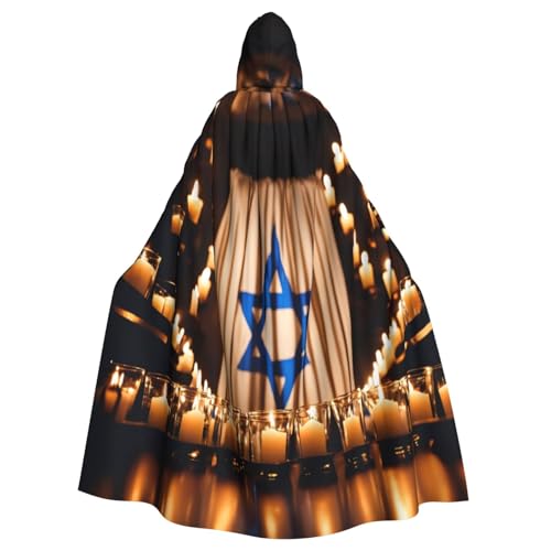 NBRIEU Uni Kapuzenmantel mit Kapuze in voller Länge, israelischer Flagge, Karneval, Cosplay-Kostüm von NBRIEU