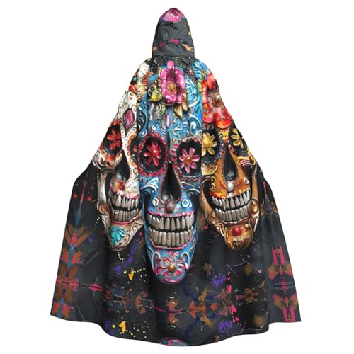 NBRIEU Uni Morgenmantel mit Kapuze Sugar Skulls Print Karneval Cosplay Kostüm NBRIEU Uni Morgenmantel mit Kapuze Sugar Skulls Print Karneval Cosplay Kostüm von NBRIEU