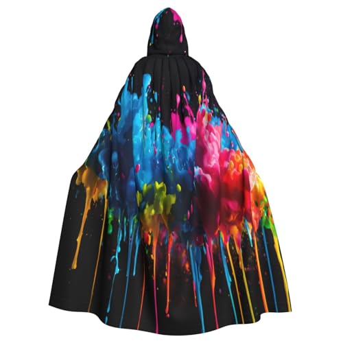 NBRIEU Uni Morgenmantel mit Kapuze und Farbspritzer-Druck, für Karneval, Cosplay von NBRIEU