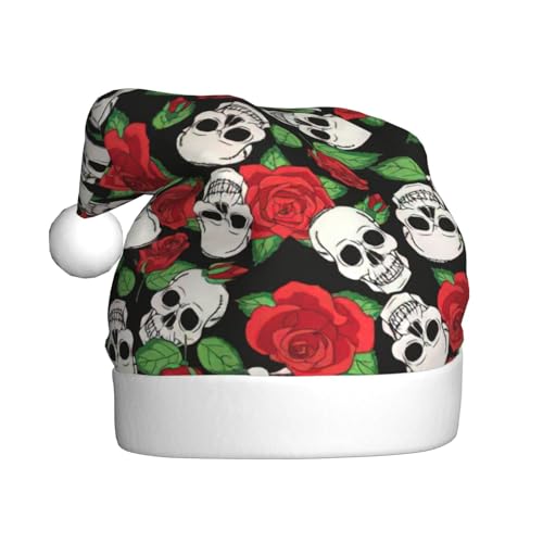 NBRIEU Weihnachtshut mit Totenkopf- und Rosendruck, Partyzubehör und Neujahrsgeschenke NBRIEU Weihnachtshut mit Totenkopf- und Rosendruck, Partyzubehör und Neujahrsgeschenke von NBRIEU