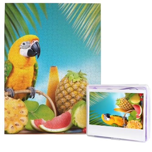 500 Teile Holzpuzzle Sommerpuzzle mit Ananas Papagei und Vögeln aus Fotos für Erwachsene, Geschenke für Familie, Hochzeit, Freunde 500 Teile Holzpuzzle Sommerpuzzle mit Ananas Papagei und Vögeln aus Fotos für Erwachsene, Geschenke für Familie, Hochzeit, Freunde von NBSKSDLK