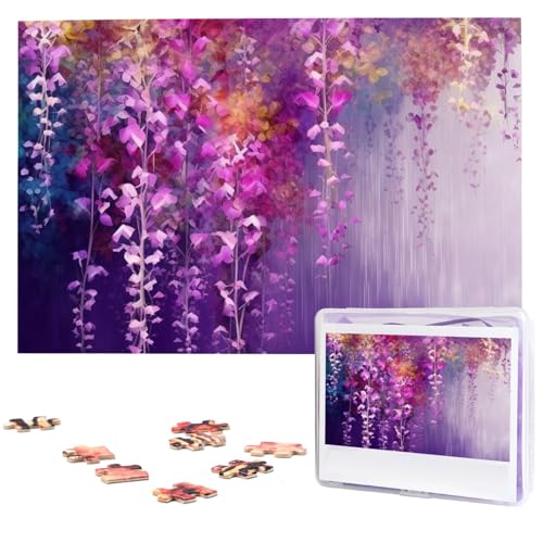 Abstrakte violette weinende Blumen-Puzzles aus Fotos, 1000 Teile, personalisiertes Holzpuzzle, herausfordernde Puzzles für Erwachsene, individuelles Bild, Puzzle, Geschenke für Familie, Hochzeit Abstrakte violette weinende Blumen-Puzzles aus Fotos, 1000 Teile, personalisiertes Holzpuzzle, herausfordernde Puzzles für Erwachsene, individuelles Bild, Puzzle, Geschenke für Familie, Hochzeit von NBSKSDLK