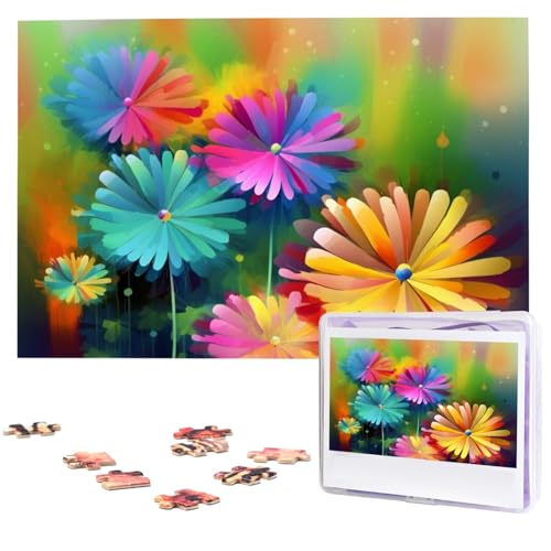 Abstrakter Stil, bunte Blumen, Puzzles aus Fotos, 1000 Teile, personalisiertes Holzpuzzle, herausfordernde Puzzles für Erwachsene, individuelles Bild, Puzzle, Geschenke für Familie, Hochzeit, Freund Abstrakter Stil, bunte Blumen, Puzzles aus Fotos, 1000 Teile, personalisiertes Holzpuzzle, herausfordernde Puzzles für Erwachsene, individuelles Bild, Puzzle, Geschenke für Familie, Hochzeit, Freund von NBSKSDLK