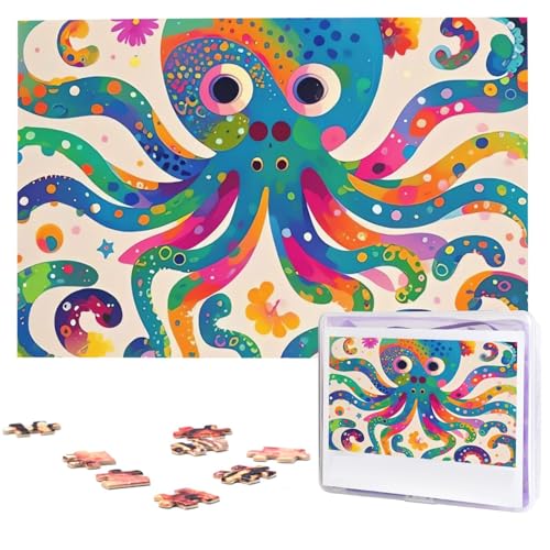 Bunte Oktopus-Puzzles aus Fotos, 1000 Teile, personalisiertes Holzpuzzle, herausfordernde Puzzles für Erwachsene, individuelles Bild, Puzzle, Geschenke für Familie, Hochzeit, Freund Bunte Oktopus-Puzzles aus Fotos, 1000 Teile, personalisiertes Holzpuzzle, herausfordernde Puzzles für Erwachsene, individuelles Bild, Puzzle, Geschenke für Familie, Hochzeit, Freund von NBSKSDLK