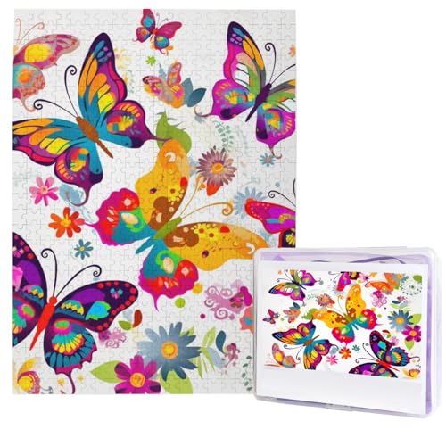 Bunte Schmetterlinge und Blumen Puzzles aus Fotos, 500 Teile, personalisiertes Holzpuzzle, herausfordernde Puzzles für Erwachsene, individuelles Bild, Puzzle, Geschenke für Familie, Hochzeit, Freund Bunte Schmetterlinge und Blumen Puzzles aus Fotos, 500 Teile, personalisiertes Holzpuzzle, herausfordernde Puzzles für Erwachsene, individuelles Bild, Puzzle, Geschenke für Familie, Hochzeit, Freund von NBSKSDLK