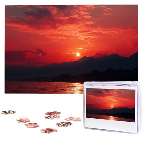 Feuerrote Sonnenuntergangspuzzles aus Fotos, 1000 Teile, personalisiertes Holzpuzzle, herausfordernde Puzzles für Erwachsene, individuelles Bildpuzzle, Geschenke für Familie, Hochzeit, Freund Feuerrote Sonnenuntergangspuzzles aus Fotos, 1000 Teile, personalisiertes Holzpuzzle, herausfordernde Puzzles für Erwachsene, individuelles Bildpuzzle, Geschenke für Familie, Hochzeit, Freund von NBSKSDLK