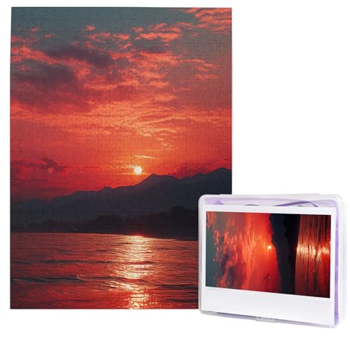 Feuerrote Sonnenuntergangspuzzles aus Fotos, 500 Teile, personalisiertes Holzpuzzle, herausfordernde Puzzles für Erwachsene, individuelles Bildpuzzle, Geschenke für Familie, Hochzeit, Freund Feuerrote Sonnenuntergangspuzzles aus Fotos, 500 Teile, personalisiertes Holzpuzzle, herausfordernde Puzzles für Erwachsene, individuelles Bildpuzzle, Geschenke für Familie, Hochzeit, Freund von NBSKSDLK