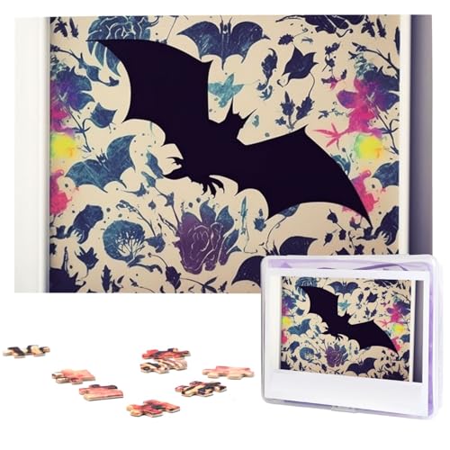 Fledermaus-Druck-Puzzles aus Fotos, 1000 Teile, personalisiertes Holzpuzzle, herausfordernde Puzzles für Erwachsene, benutzerdefinierte Bilderpuzzle, Geschenke für Familie, Hochzeit, Freund von NBSKSDLK