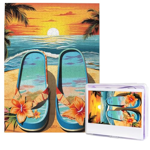 Flip-Flops und tropische Strand-Szenen-Puzzles aus Fotos, 500 Teile, personalisiertes Holzpuzzle, herausfordernde Puzzles für Erwachsene, benutzerdefinierte Bilderpuzzle, Geschenke für Familie Flip-Flops und tropische Strand-Szenen-Puzzles aus Fotos, 500 Teile, personalisiertes Holzpuzzle, herausfordernde Puzzles für Erwachsene, benutzerdefinierte Bilderpuzzle, Geschenke für Familie von NBSKSDLK