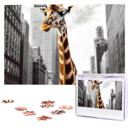 Giraffe in New York Puzzles aus Fotos, 1000 Teile, personalisiertes Holzpuzzle, herausfordernde Puzzles für Erwachsene, individuelles Bild, Puzzle, Geschenke für Familie, Hochzeit, Freund Giraffe in New York Puzzles aus Fotos, 1000 Teile, personalisiertes Holzpuzzle, herausfordernde Puzzles für Erwachsene, individuelles Bild, Puzzle, Geschenke für Familie, Hochzeit, Freund von NBSKSDLK