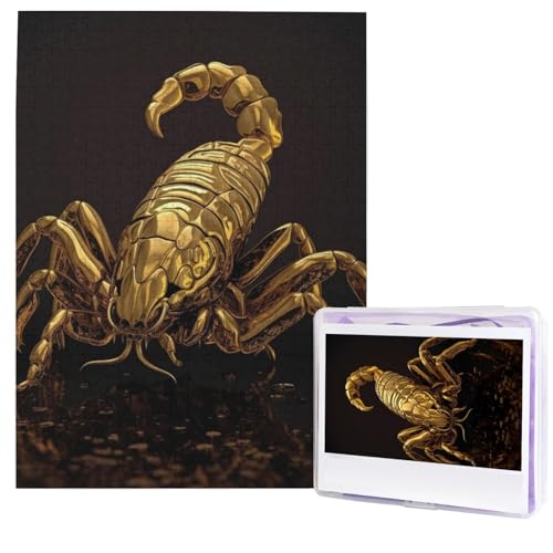 Goldene Skorpion-Puzzles aus Fotos, 500 Teile, personalisiertes Holzpuzzle, herausfordernde Puzzles für Erwachsene, benutzerdefinierte Bilderpuzzle, Geschenke für Familie, Hochzeit, Freund Goldene Skorpion-Puzzles aus Fotos, 500 Teile, personalisiertes Holzpuzzle, herausfordernde Puzzles für Erwachsene, benutzerdefinierte Bilderpuzzle, Geschenke für Familie, Hochzeit, Freund von NBSKSDLK