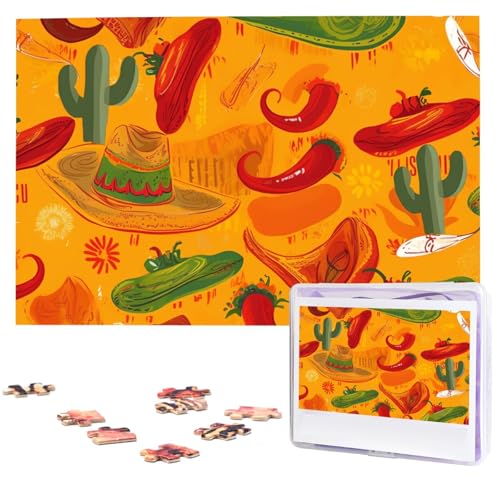 Kaktus-Hut und Chili-Pfeffer-Puzzles aus Fotos, 1000 Teile, personalisiertes Holzpuzzle, herausfordernde Puzzles für Erwachsene, benutzerdefinierte Bilderpuzzle, Geschenke für Familie, Hochzeit Kaktus-Hut und Chili-Pfeffer-Puzzles aus Fotos, 1000 Teile, personalisiertes Holzpuzzle, herausfordernde Puzzles für Erwachsene, benutzerdefinierte Bilderpuzzle, Geschenke für Familie, Hochzeit von NBSKSDLK