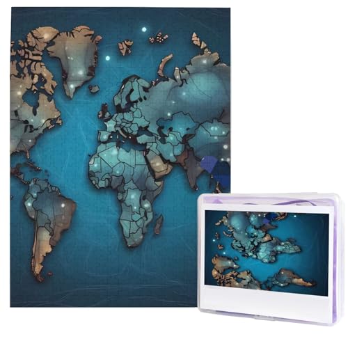 Kartenpuzzles aus Fotos, 500 Teile, personalisiertes Holzpuzzle, herausfordernde Puzzles für Erwachsene, benutzerdefinierte Bilderpuzzle, Geschenke für Familie, Hochzeit, Freund von NBSKSDLK