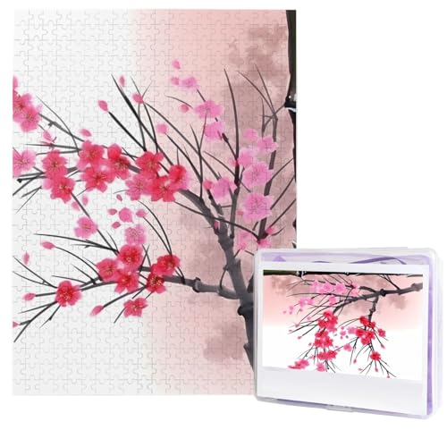Kirschblüten-Baum-Puzzles aus Fotos, 500 Teile, personalisiertes Holzpuzzle, herausfordernde Puzzles für Erwachsene, benutzerdefinierte Bilderpuzzle, Geschenke für Familie, Hochzeit, Freund Kirschblüten-Baum-Puzzles aus Fotos, 500 Teile, personalisiertes Holzpuzzle, herausfordernde Puzzles für Erwachsene, benutzerdefinierte Bilderpuzzle, Geschenke für Familie, Hochzeit, Freund von NBSKSDLK