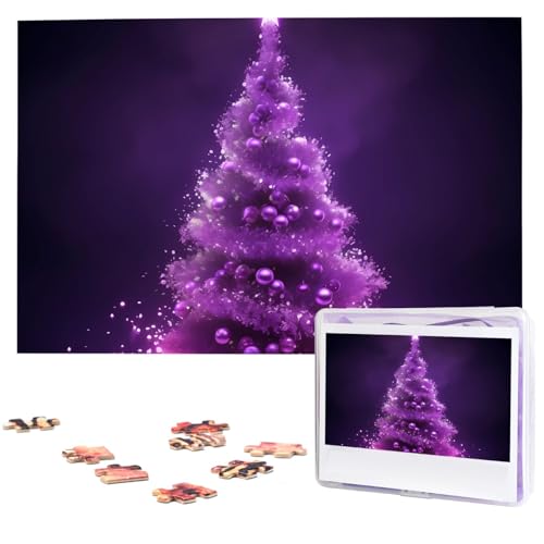 Lila Weihnachtsbaum-Puzzles von Fotos, 1000 Teile, personalisiertes Holzpuzzle, herausfordernde Puzzles für Erwachsene, benutzerdefinierte Bilderpuzzle, Geschenke für Familie, Hochzeit, Freund Lila Weihnachtsbaum-Puzzles von Fotos, 1000 Teile, personalisiertes Holzpuzzle, herausfordernde Puzzles für Erwachsene, benutzerdefinierte Bilderpuzzle, Geschenke für Familie, Hochzeit, Freund von NBSKSDLK