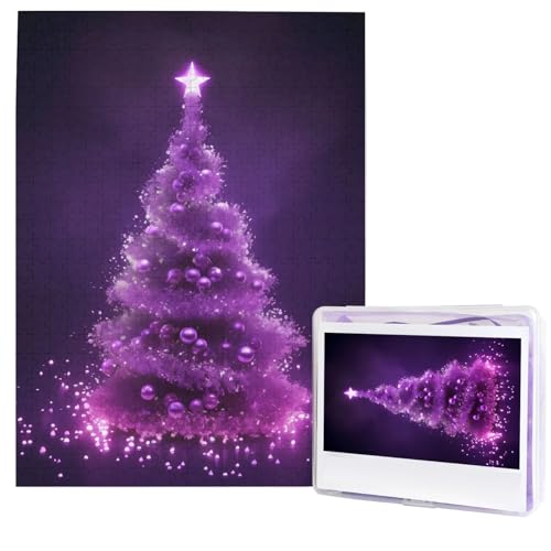 Lila Weihnachtsbaum-Puzzles von Fotos, 500 Teile, personalisiertes Holzpuzzle, herausfordernde Puzzles für Erwachsene, benutzerdefinierte Bilderpuzzle, Geschenke für Familie, Hochzeit, Freund Lila Weihnachtsbaum-Puzzles von Fotos, 500 Teile, personalisiertes Holzpuzzle, herausfordernde Puzzles für Erwachsene, benutzerdefinierte Bilderpuzzle, Geschenke für Familie, Hochzeit, Freund von NBSKSDLK
