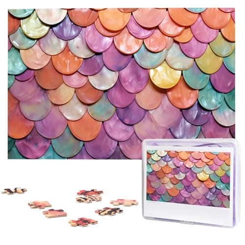 Meerjungfrau Waagen Hintergrund Puzzles aus Fotos 1000 Teile Personalisiertes Holzpuzzle Herausfordernde Puzzles für Erwachsene Benutzerdefinierte Bilderpuzzle Geschenke für Familie Hochzeit Freund von NBSKSDLK
