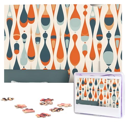 Mid Century Modern Retro mit Tropfenformen Puzzles aus Fotos 1000 Teile Personalisiertes Holzpuzzle Herausfordernde Puzzles für Erwachsene Benutzerdefinierte Bilderpuzzle Geschenke für Familie Mid Century Modern Retro mit Tropfenformen Puzzles aus Fotos 1000 Teile Personalisiertes Holzpuzzle Herausfordernde Puzzles für Erwachsene Benutzerdefinierte Bilderpuzzle Geschenke für Familie von NBSKSDLK