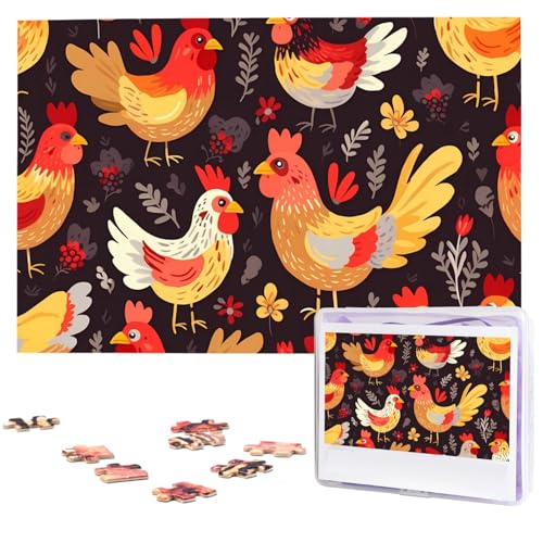 Niedliche Hahn-Hühner-Puzzles aus Fotos, 1000 Teile, personalisiertes Holzpuzzle, herausfordernde Puzzles für Erwachsene, individuelles Bild, Puzzle, Geschenke für Familie, Hochzeit, Freund Niedliche Hahn-Hühner-Puzzles aus Fotos, 1000 Teile, personalisiertes Holzpuzzle, herausfordernde Puzzles für Erwachsene, individuelles Bild, Puzzle, Geschenke für Familie, Hochzeit, Freund von NBSKSDLK