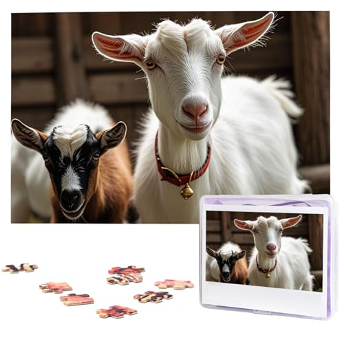 Niedliche Ziegenpuzzles aus Fotos, 1000 Teile, personalisiertes Holzpuzzle, herausfordernde Puzzles für Erwachsene, benutzerdefinierte Bilderpuzzle, Geschenke für Familie, Hochzeit, Freund Niedliche Ziegenpuzzles aus Fotos, 1000 Teile, personalisiertes Holzpuzzle, herausfordernde Puzzles für Erwachsene, benutzerdefinierte Bilderpuzzle, Geschenke für Familie, Hochzeit, Freund von NBSKSDLK