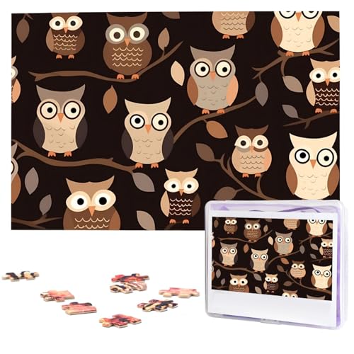Niedliche braune Cartoon-Eulen-Puzzles aus Fotos, 1000 Teile, personalisiertes Holzpuzzle, herausfordernde Puzzles für Erwachsene, individuelles Bildpuzzle, Geschenke für Familie, Hochzeit, Freund Niedliche braune Cartoon-Eulen-Puzzles aus Fotos, 1000 Teile, personalisiertes Holzpuzzle, herausfordernde Puzzles für Erwachsene, individuelles Bildpuzzle, Geschenke für Familie, Hochzeit, Freund von NBSKSDLK