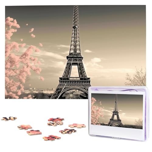 Paris Tower Puzzles aus Fotos, 1000 Teile, personalisiertes Holzpuzzle, herausfordernde Puzzles für Erwachsene, individuelles Bild, Puzzle, Geschenke für Familie, Hochzeit, Freund von NBSKSDLK