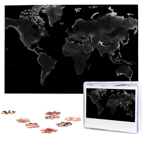 Schwarze Weltkarten-Puzzles aus Fotos, 1000 Teile, personalisiertes Holzpuzzle, herausfordernde Puzzles für Erwachsene, individuelles Bild, Puzzle, Geschenke für Familie, Hochzeit, Freund Schwarze Weltkarten-Puzzles aus Fotos, 1000 Teile, personalisiertes Holzpuzzle, herausfordernde Puzzles für Erwachsene, individuelles Bild, Puzzle, Geschenke für Familie, Hochzeit, Freund von NBSKSDLK